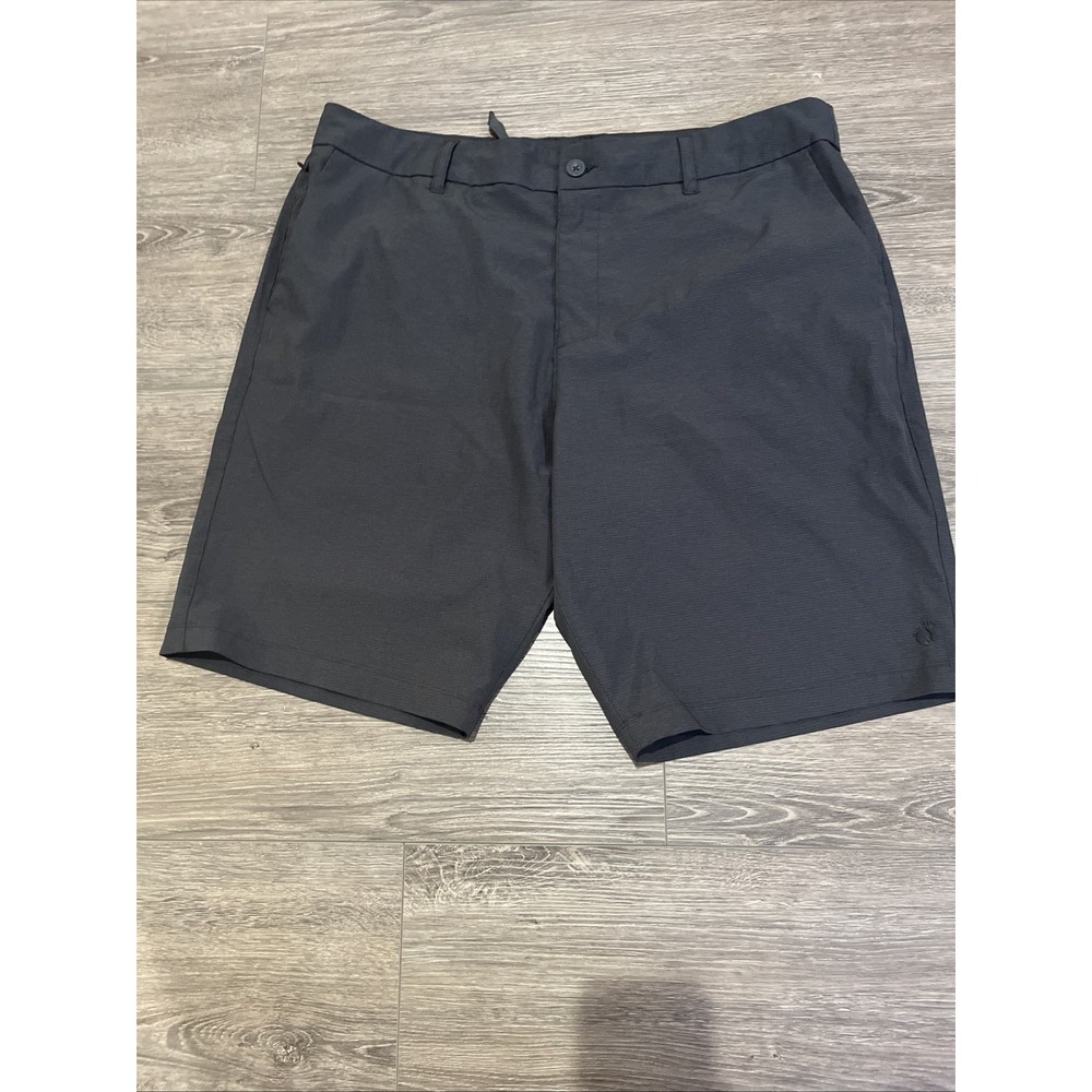 HANG TEN Mens Board Walking Golf Shorts. Poly Blend Stretch Grey Stripe Size 38